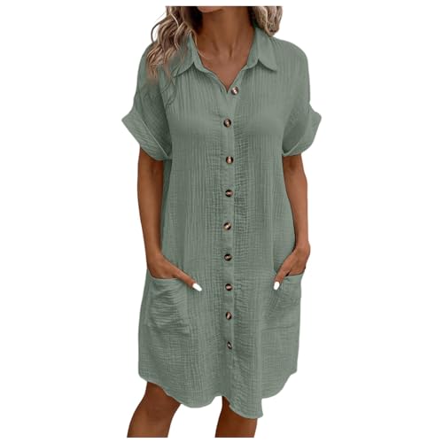 Dwevkeful Musselin Kleid Damen Sommer Musselin Bluse Strandkleid Luftig Midi Sommerkleid Leicht Longbluse V-Ausschnitt Halbarm Hemdkleid Elegant Tunika Locker Sommerbluse Freizeitkleid Dwevkeful Musselin Kleid Damen Sommer Musselin Bluse Strandkleid Luftig Midi Sommerkleid Leicht Longbluse V-Ausschnitt Halbarm Hemdkleid Elegant Tunika Locker Sommerbluse Freizeitkleid von Dwevkeful