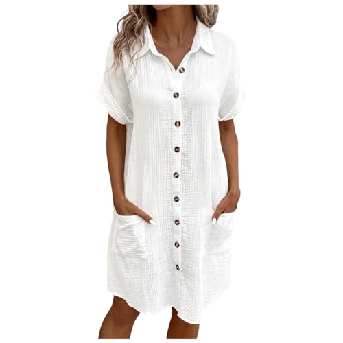 Dwevkeful Musselin Kleid Damen Sommer Musselin Bluse Strandkleid Luftig Midi Sommerkleid Leicht Longbluse V-Ausschnitt Halbarm Hemdkleid Elegant Tunika Locker Sommerbluse Freizeitkleid Dwevkeful Musselin Kleid Damen Sommer Musselin Bluse Strandkleid Luftig Midi Sommerkleid Leicht Longbluse V-Ausschnitt Halbarm Hemdkleid Elegant Tunika Locker Sommerbluse Freizeitkleid von Dwevkeful