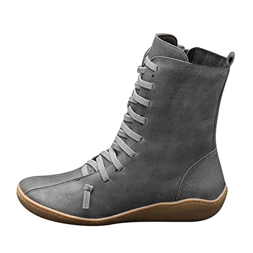 Dwevkeful Schnürstiefelette Damen Plateau High Heels Stiefel Blockabsatz Stiefeletten Ankle Boots Knöchelschuhe Ankle Boots Reißverschluss Winterstiefel Reitschuhe Kurzschaft Freizeitschuhe von Dwevkeful