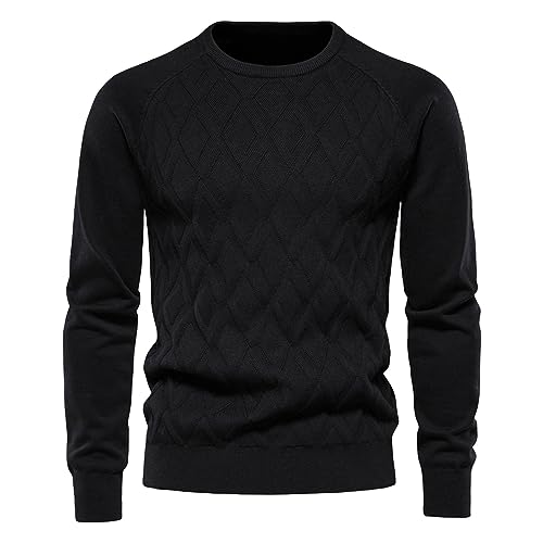 Dwevkeful coktailshakerset, Herren Pullover, Winter Klassische Freizeit Strickpullover Leicht Langarm Slim fit mit Rundhals Pulli Sweatshirt Warm Einfarbig Elegant Langarmshirt Pullover von Dwevkeful