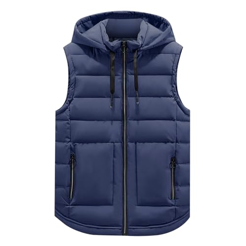 Steppweste Damen Mit Kapuze Schwarz, Daunenweste Damen Gefüttert Reißverschluss Daunenweste Pufferweste Winter Warm Lederweste Steppweste Ärmellose Sportlich Winterweste Softshellweste von Dwevkeful