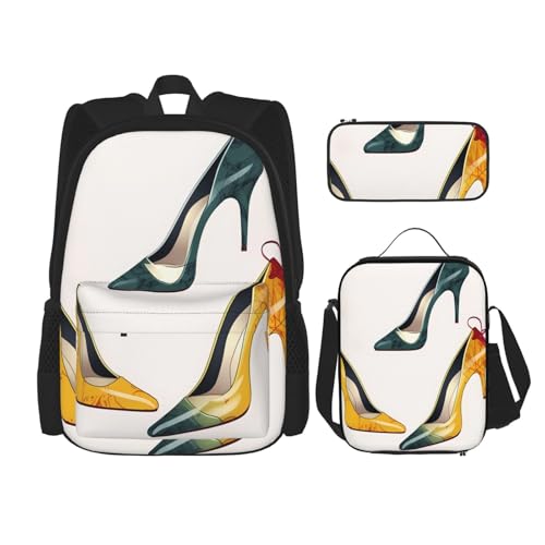 Dwrepo 3-teiliges Rucksack-Set mit Lunch-Tasche, Stiftebox, High-Heel-Schuhe, Reiserucksack, große Kapazität, Laptop-Rucksack für Männer und Frauen, lässige Tagesrucksäcke, Lunchbox, Stifteetui, 3-in Dwrepo 3-teiliges Rucksack-Set mit Lunch-Tasche, Stiftebox, High-Heel-Schuhe, Reiserucksack, große Kapazität, Laptop-Rucksack für Männer und Frauen, lässige Tagesrucksäcke, Lunchbox, Stifteetui, 3-in von Dwrepo