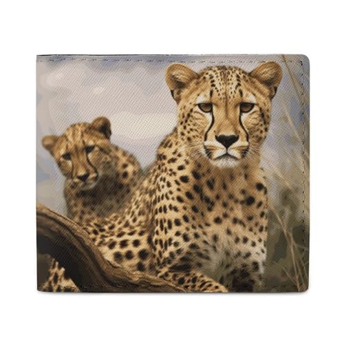 Dwrepo Coole Leoparden-Geldbörsen für Damen und Herren, Leder, kleine Kreditkarten-Geldbörse, schmale Geldbörse, Bifold Wallet, Kartenhalter, Geldbörse, weiß, Einheitsgröße, lässig, weiß, von Dwrepo