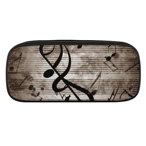 Dwrepo Federmäppchen mit Musiknoten, tragbares Federmäppchen, großes Fassungsvermögen, Make-up-Tasche für Erwachsene, Büro, Geschenke, Musiknote, Einheitsgröße, Federmäppchen, Musiknote, von Dwrepo