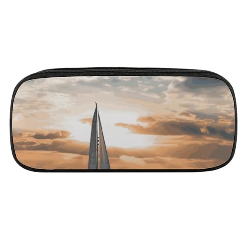 Dwrepo Federmäppchen mit Segelboot auf dem Meer, tragbares Federmäppchen, große Kapazität, Stifteetui, Make-up-Tasche für Erwachsene, Büro, Geschenke, Segelboot auf dem Meer, Einheitsgröße, von Dwrepo