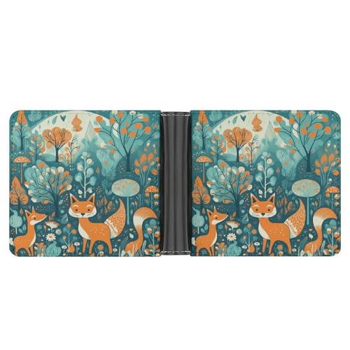 Dwrepo Herren-Ledergeldbörse für Männer, Tiere und Pflanzen, schlanke Brieftasche mit mehreren Karten, klassischer Passcase, Kartenhalter, Schwarz, Einheitsgröße, klassisch, schwarz, Einheitsgröße, von Dwrepo