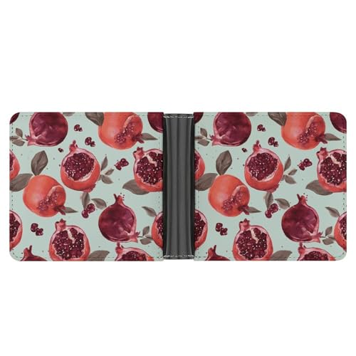 Dwrepo Herren-Ledergeldbörse mit Granatapfelmuster, schlanke Brieftasche mit mehreren Karten, klassischer Passcase, Kartenhalter, Schwarz, Einheitsgröße, klassisch, schwarz, Einheitsgröße, klassisch, von Dwrepo