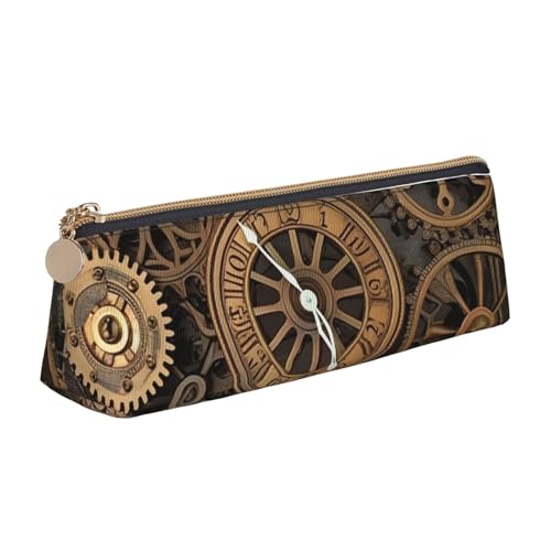 Dwrepo Leder-Federmäppchen für Damen und Herren, Federmäppchen mit Reißverschluss, tragbares Federmäppchen, Steampunk-Getriebe, Uhr, Stifttasche, kleine Make-up-Tasche, Münztasche für Arbeit Dwrepo Leder-Federmäppchen für Damen und Herren, Federmäppchen mit Reißverschluss, tragbares Federmäppchen, Steampunk-Getriebe, Uhr, Stifttasche, kleine Make-up-Tasche, Münztasche für Arbeit von Dwrepo