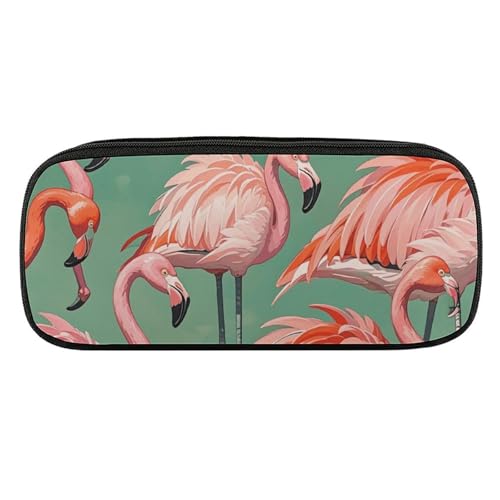 Dwrepo Lovely Flamingos Federmäppchen, tragbar, großes Fassungsvermögen, Stifteetui, Make-up-Tasche für Erwachsene, Büro, Geschenke, schöne Flamingos, Einheitsgröße, Federmäppchen, Schöne Flamingos, von Dwrepo
