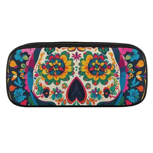 Dwrepo Viele mexikanische Totenkopf-Federmäppchen, tragbares Federmäppchen, großes Fassungsvermögen, Stifteetui, Make-up-Tasche für Erwachsene, Büro, Geschenke, viele mexikanische Totenköpfe, Dwrepo Viele mexikanische Totenkopf-Federmäppchen, tragbares Federmäppchen, großes Fassungsvermögen, Stifteetui, Make-up-Tasche für Erwachsene, Büro, Geschenke, viele mexikanische Totenköpfe, von Dwrepo