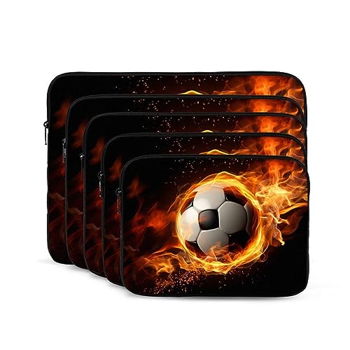 Laptoptasche mit Fußball-Flamme, 25,4 cm (10 Zoll), tragbar, stoßfest, modische Laptoptasche für Damen und Herren, Laptop-Aktentasche von Dwrepo
