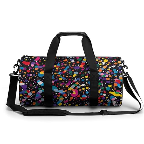 Reisetasche, gepunkteter Stil, Wochenendtasche für Damen, großes Fassungsvermögen, faltbare Handgepäcktasche, leicht, Sport, Turnbeutel für Reisen/Geschenk, weiß, 45 cm/22,9 cm/22,9 cm/22,9 cm, weiß, Reisetasche, gepunkteter Stil, Wochenendtasche für Damen, großes Fassungsvermögen, faltbare Handgepäcktasche, leicht, Sport, Turnbeutel für Reisen/Geschenk, weiß, 45 cm/22,9 cm/22,9 cm/22,9 cm, weiß, von Dwrepo