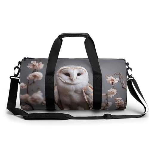 Reisetasche, kleine weiße Schleiereule, Wochenendtasche für Damen, große Kapazität, Reisetasche, faltbar, Handgepäcktasche, leicht, Sport, Turnbeutel für Reisen/Geschenk, weiß, 45 cm/22,9 cm/22,9 Reisetasche, kleine weiße Schleiereule, Wochenendtasche für Damen, große Kapazität, Reisetasche, faltbar, Handgepäcktasche, leicht, Sport, Turnbeutel für Reisen/Geschenk, weiß, 45 cm/22,9 cm/22,9 von Dwrepo