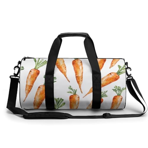 Reisetasche mit Karottenmuster, Wochenendtasche für Damen, großes Fassungsvermögen, faltbare Tragetasche, leicht, Sport, Turnbeutel für Reisen/Geschenk, weiß, 45 cm/22,9 cm/22,9 cm/22,9 cm/22,9 cm, Reisetasche mit Karottenmuster, Wochenendtasche für Damen, großes Fassungsvermögen, faltbare Tragetasche, leicht, Sport, Turnbeutel für Reisen/Geschenk, weiß, 45 cm/22,9 cm/22,9 cm/22,9 cm/22,9 cm, von Dwrepo