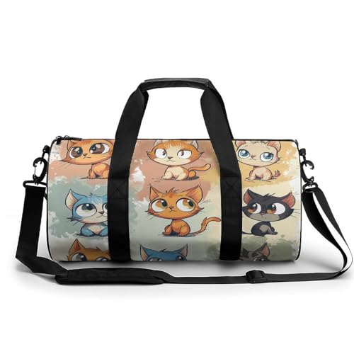 Reisetaschen-Set mit Katzen-Symbolen, Wochenendtaschen für Frauen, große Kapazität, Reisetasche, faltbar, Handgepäcktasche, leicht, Sport, Turnbeutel für Reisen/Geschenk, weiß, 45 cm/22,9 cm/22,9 Reisetaschen-Set mit Katzen-Symbolen, Wochenendtaschen für Frauen, große Kapazität, Reisetasche, faltbar, Handgepäcktasche, leicht, Sport, Turnbeutel für Reisen/Geschenk, weiß, 45 cm/22,9 cm/22,9 von Dwrepo