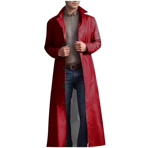 DxanDn Herren Wintermantel Clearance, Ledermantel Herren Lang Schwarz Trenchcoat Slim Kunstleder Leder Viktorianischen Cosplay KostüM Distressed Herrenmantel Windjacke Aus Kunstleder Winterjacke DxanDn Herren Wintermantel Clearance, Ledermantel Herren Lang Schwarz Trenchcoat Slim Kunstleder Leder Viktorianischen Cosplay KostüM Distressed Herrenmantel Windjacke Aus Kunstleder Winterjacke von DxanDn