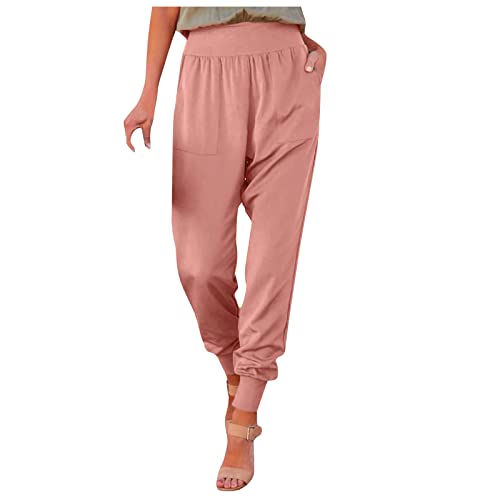 Jogginghose Damen 7/8 Yogahose Stretch Elegant Stoffhose Dünn Sommerhose High Waist Baggy Freizeithose mit Taschen und Elastischem Bund Leicht und Luftig Schlupfhose Slim Fit Sweatpants Jogginghose Damen 7/8 Yogahose Stretch Elegant Stoffhose Dünn Sommerhose High Waist Baggy Freizeithose mit Taschen und Elastischem Bund Leicht und Luftig Schlupfhose Slim Fit Sweatpants von DxanDn