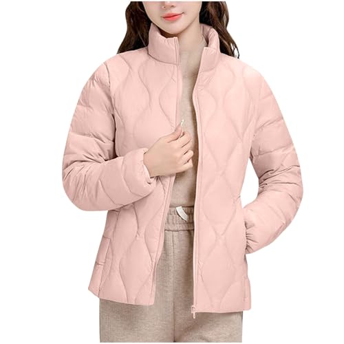 Leichte Daunenjacke Damen Clearance, Lang Leicht Puffer Jacke Steppjacke üBergangsjacke DüNne Daunenmantel Puffer Mantel Leichter Steppmantel Winter Down Jacket Daunen Warme Pufferjacke Kaputze von DxanDn