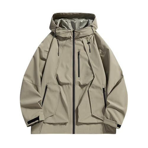 Outdoor Winterjacke Herren Sale Clearance, Regenjacke GroßE GrößEn Raincoat Wasserdicht Atmungsaktiv Leicht Mit Reflektierendem TräGer Kapuzenjacke Winterjacke DüNne Wanderjacke Winterjacke Xxl von DxanDn