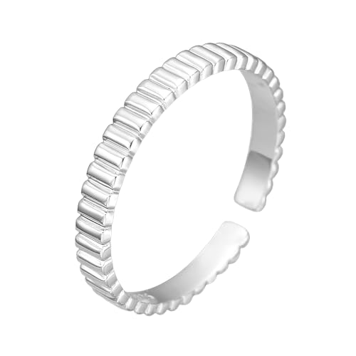 DyLyz 925 Sterling Silber Ring Vintage Silber Geometrisch Plattierte Ringe Elegant Offen Verstellbar Stapelringe Statement Antik Fingerring für Männer Frauen von DyLyz