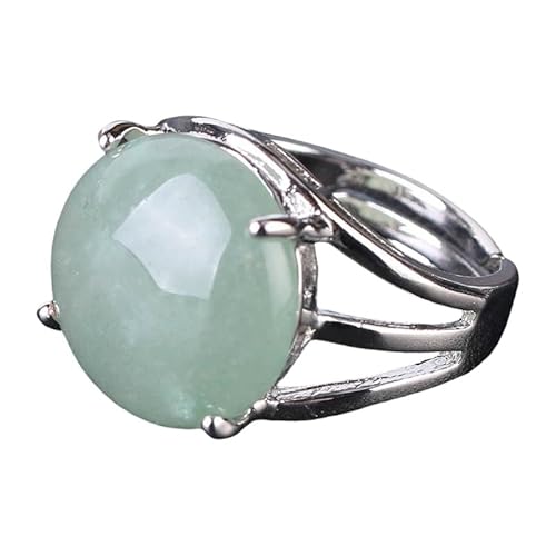 DyLyz Boho Aventurin Steinringe Vintage handgefertigt Chakra Hohlring natürlicher Edelstein Kristall Geburtssteinring Statement ästhetisch verstellbare Ringe für Urlaubsparty von DyLyz