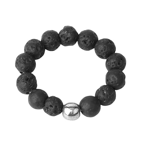 DyLyz Boho Lavastein Perlenringe Vintage Handgemachter Chakra Ring Ethno Natur Edelstein Kristall Ring Statement Ästhetische Stretch Ringe Für Urlaub Party Geburtstag von DyLyz