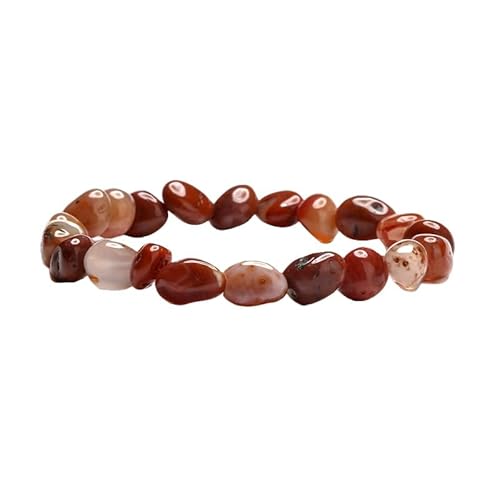 DyLyz Boho Unregelmäßiger Roter Jaspis Chip Stein Perlen Chakra Armband Ethnisch Retro Handgemachte Armbänder Natürlicher Edelstein Kristall Armband Vintage Reiki Armreif Handgelenk Für Frauen von DyLyz
