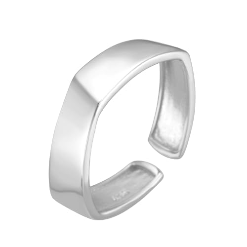 DyLyz Ring aus 925er Sterlingsilber Vintage unregelmäßig geometrisch gedreht modisch klobig breit offen verstellbar Stapelringe Statement antiker Fingerring für Männer und Frauen von DyLyz