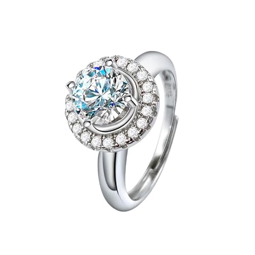 DyLyz Ring aus 925er Sterlingsilber zierliche funkelnde Ringe mit Zirkonia verstellbare Ringe mit Geburtssteinen eleganter Fingerring mit Edelsteinen Daumenring Hochzeits und Verlobungsringe Ge von DyLyz