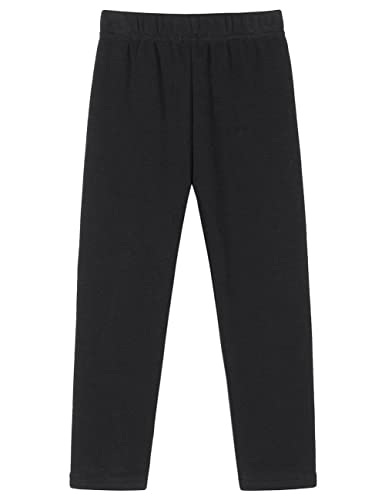 Mädchen Leggings Gefüttert Herbst Winter Stretch Leggins Dick Hosen für Kinder Schwarz 140 von Dybker