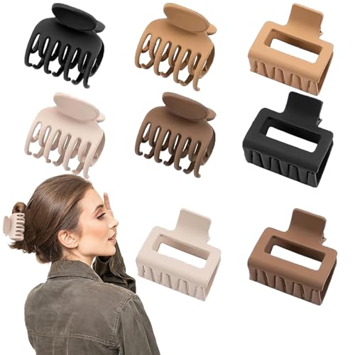 8 Stück Haarspangen Damen, Rechteckige Matte Haarklammer Rutschfestes Haarspange Modisch und Elegant Haarklammern Haarstyling-Zubehör Haarklammer Damen Doppelreihen Hair Clip Als Geschenk für Mädchen von Dycjotyl