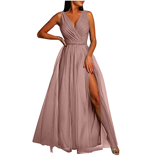 Ballkleid Damen Lang Sexy Tüll Einfarbige Trägerkleid Ärmellos Schulterfrei Partykleid Hohe Taille Cocktailkleid Sling Abendkleid Abiballkleid Knöchellang Maxikleid Hochzeitskleid Ballkleid Damen Lang Sexy Tüll Einfarbige Trägerkleid Ärmellos Schulterfrei Partykleid Hohe Taille Cocktailkleid Sling Abendkleid Abiballkleid Knöchellang Maxikleid Hochzeitskleid von Dyhxuan