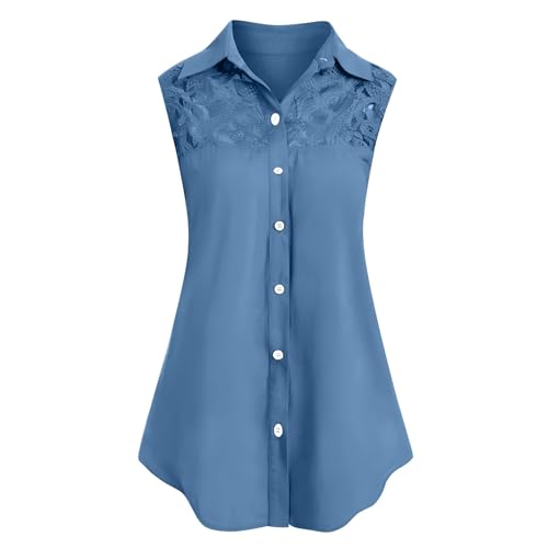 Damen Hemd Elegante modische Patchwork-Oberteile aus Spitze Herbst einfarbige Hemden Plus Size Stehkragen Langarm Bluse mit unregelmäßigem Saum Angebote Des Tages Heute Meine Bestellungen Anzeigen von Dyhxuan