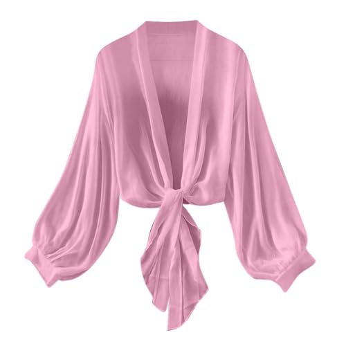 Dyhxuan Angebote des Tages Heute Damen Sommer Tops Chiffon Cardigan Langarm Strand Kimono Boho Bikini Cover Up Oversized Blumendruck Strickjacke von Dyhxuan