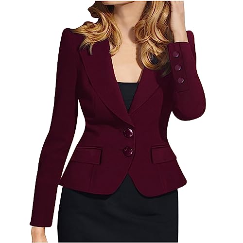 Dyhxuan Blazer Damen Elegant Revers Kurzblazer Slim Fit Business Büro Jacke Einfarbig Langarm Anzugjacke Einreihiges Anzugmantel Klassisch Blazerjacke Dyhxuan Blazer Damen Elegant Revers Kurzblazer Slim Fit Business Büro Jacke Einfarbig Langarm Anzugjacke Einreihiges Anzugmantel Klassisch Blazerjacke von Dyhxuan