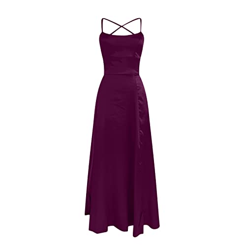 Dyhxuan Cocktailkleid Damen Elegant für Hochzeit Lange Abendkleider Abschlusskleider Festlich Kleider Hochzeitsgast Satin Abendkleid Ballkleider Brautkleid Bodenlang Maxikleid Blau Grün Schwarz von Dyhxuan