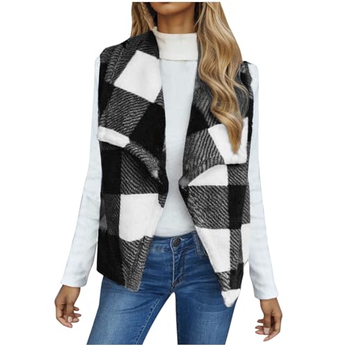 Dyhxuan Fleeceweste Damen Kariert Teddy Fleece Cardigan Modisches Ärmellose Fleecejacke Autumn Winter Warm Weste Outwear Weiche Bequemer Plüschweste Leicht Damenweste Strickjacke Trendy Vest 2024 Dyhxuan Fleeceweste Damen Kariert Teddy Fleece Cardigan Modisches Ärmellose Fleecejacke Autumn Winter Warm Weste Outwear Weiche Bequemer Plüschweste Leicht Damenweste Strickjacke Trendy Vest 2024 von Dyhxuan