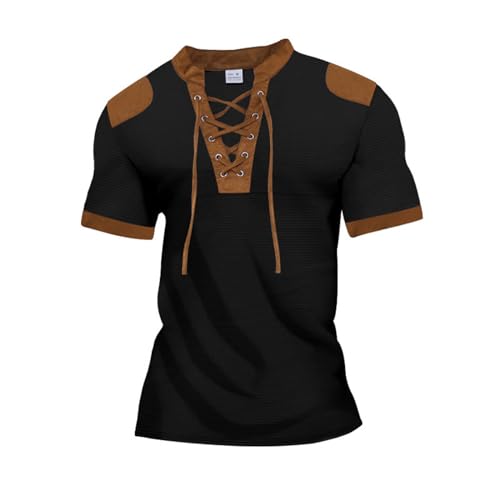 Dyhxuan Herrenhemden Langarm Freizeithemd Leinenhemd Vintage Schnürhemd Baumwolle Hemd Mittelalter Kostüm Halloween Hemden Angebote des Tages Heute Meine Bestellungen Anzeigen Blitzangebote des Tages von Dyhxuan