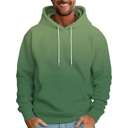 Dyhxuan Kapuzenpullover Herren Farbverlaufs Sweatshirt mit Kapuze Plus Size Hoodie Langarm Pullover mit Tasche Kordelzug Hoody Oberteile Autumn Winter Kapuzenpulli Locker Bequeme Oberteile M-3XL von Dyhxuan