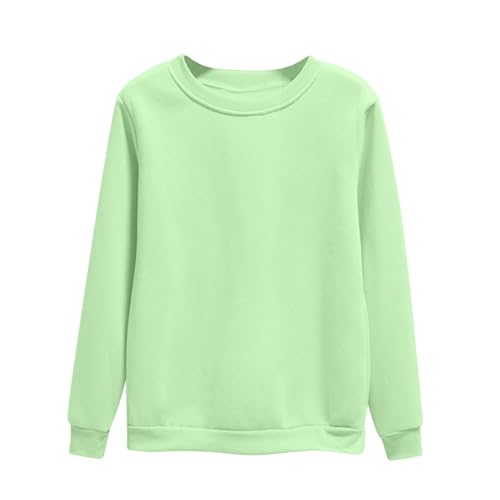 Dyhxuan Pullover Damen Einfarbig Vielseitig Sweatshirt Ohne Kapuze Große Größen Basic Langarmshirt Autumn Winter Langarm Oberteile Casual Rundhals Pulli Shirt Leicht Longsleeve Tops für Frauen M-4XL von Dyhxuan