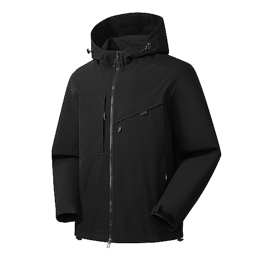 Dyhxuan Regenjacke Damen, Damen Wasserdicht Atmungsaktiv Regenjacke Große Größen Regenmantel Leicht Jacke Windbreaker Mit Kapuze Softshelljacke Herbstjacke Funktionsjacke Outdoorjacke Übergangsjacke von Dyhxuan