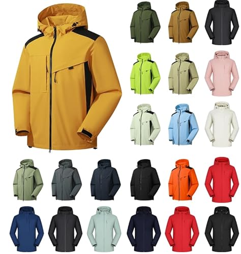 Dyhxuan Regenjacke Damen Wasserdicht Atmungsaktiv Regenmantel Damen Windbreaker Lang Übergangsjacke Leichte Jacke mit Kapuze Frauen Regenparka Outdoorjacke Regenponcho für Regenzeit Softshelljacke von Dyhxuan