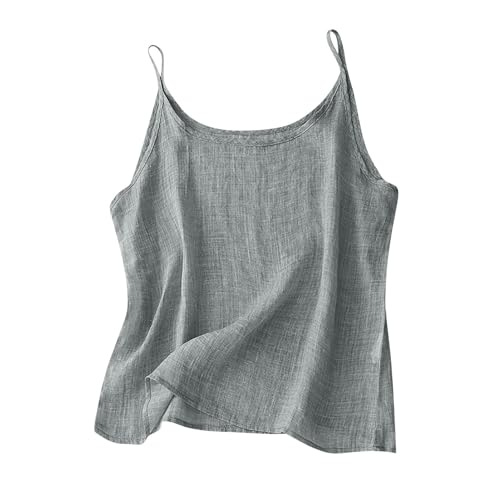Dyhxuan Spaghetti Top Damen Sommer Baumwolle Leinen Tanktop Leicht Camisole Casual Leinentop Sexy Basic Top Einfarbig Leibchen Vintage Spaghettiträger Bluse Lässig Frauen Blusentop Sommertop Dyhxuan Spaghetti Top Damen Sommer Baumwolle Leinen Tanktop Leicht Camisole Casual Leinentop Sexy Basic Top Einfarbig Leibchen Vintage Spaghettiträger Bluse Lässig Frauen Blusentop Sommertop von Dyhxuan