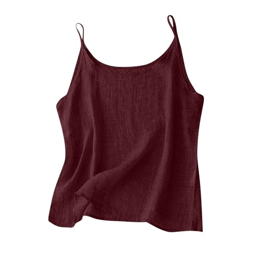 Dyhxuan Spaghetti Top Damen Sommer Baumwolle Leinen Tanktop Leicht Camisole Casual Leinentop Sexy Basic Top Einfarbig Leibchen Vintage Spaghettiträger Bluse Lässig Frauen Blusentop Sommertop Dyhxuan Spaghetti Top Damen Sommer Baumwolle Leinen Tanktop Leicht Camisole Casual Leinentop Sexy Basic Top Einfarbig Leibchen Vintage Spaghettiträger Bluse Lässig Frauen Blusentop Sommertop von Dyhxuan