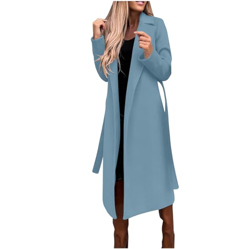 Dyhxuan Winterdicke Winterjacke Damen Wolljacke Wollmantel Langarm Umlegekragen Übergangsjacke Hemdjacke Lässig Einfarbige Winter Mantel Hemdjacke Windbreaker Hemdmantel Windjacke Freizeitmantel von Dyhxuan