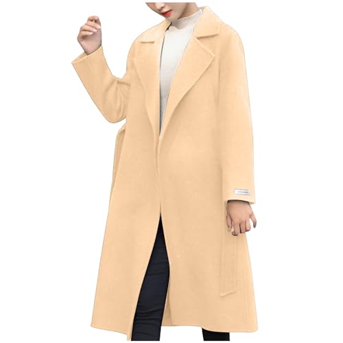 Dyhxuan Winterdicke Winterjacke Damen Wolljacke Wollmantel Langarm Umlegekragen Übergangsjacke Hemdjacke Lässig Einfarbige Winter Mantel Hemdjacke Windbreaker Hemdmantel Windjacke Freizeitmantel von Dyhxuan