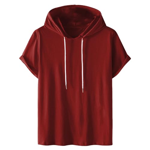 Hoodie Damen Kurzarm Einfarbig Kapuzenpullover Modische Sweatshirt Mit Kapuze Locker Kapuzenpulli Plus Size Hoody Oberteile Bequem Baumwolle Bluse Sommer Klassisch Tops Sportshirt Sommershirts von Dyhxuan