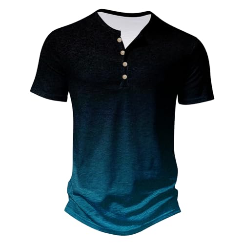 T Shirt Herren Henley-Ausschnitt T-Shirts Sommer Kurzarm Oberteile Einfarbig Tshirt Mode Pullover Basic T-Shirt Männer Angebote des Tages Heute Meine Bestellungen Anzeigen Die Discounter von Dyhxuan