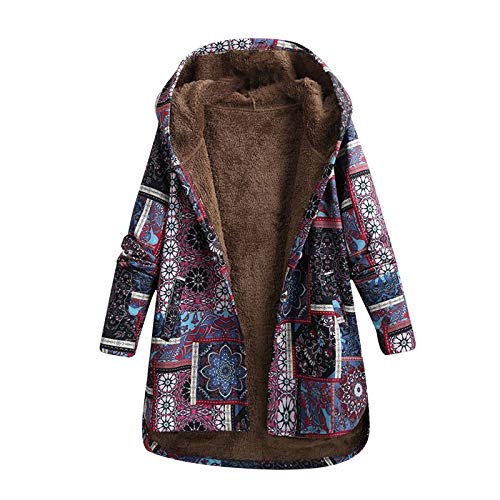 Teddyjacke Damen Nationaler Stil Winterjacke Fleecejacke Langarm Kapuze Teddy Wintermantel Warm Gefüttert Fleece Plüschjacke Herbst Winter Outdoorjacke Mantel Übergangsjacke Funktionsjacke S-5XL von Dyhxuan