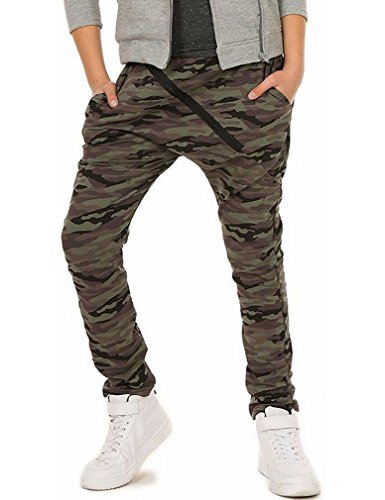 Camouflage Militär Jungen Hose Skate 116-158, Camouflage, 122 cm von Dykmod